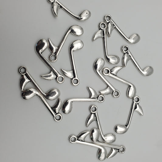  22mm Pewter Music Note Charm.
