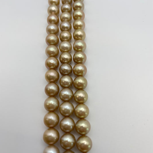7mm Gold Pearl Round Strand