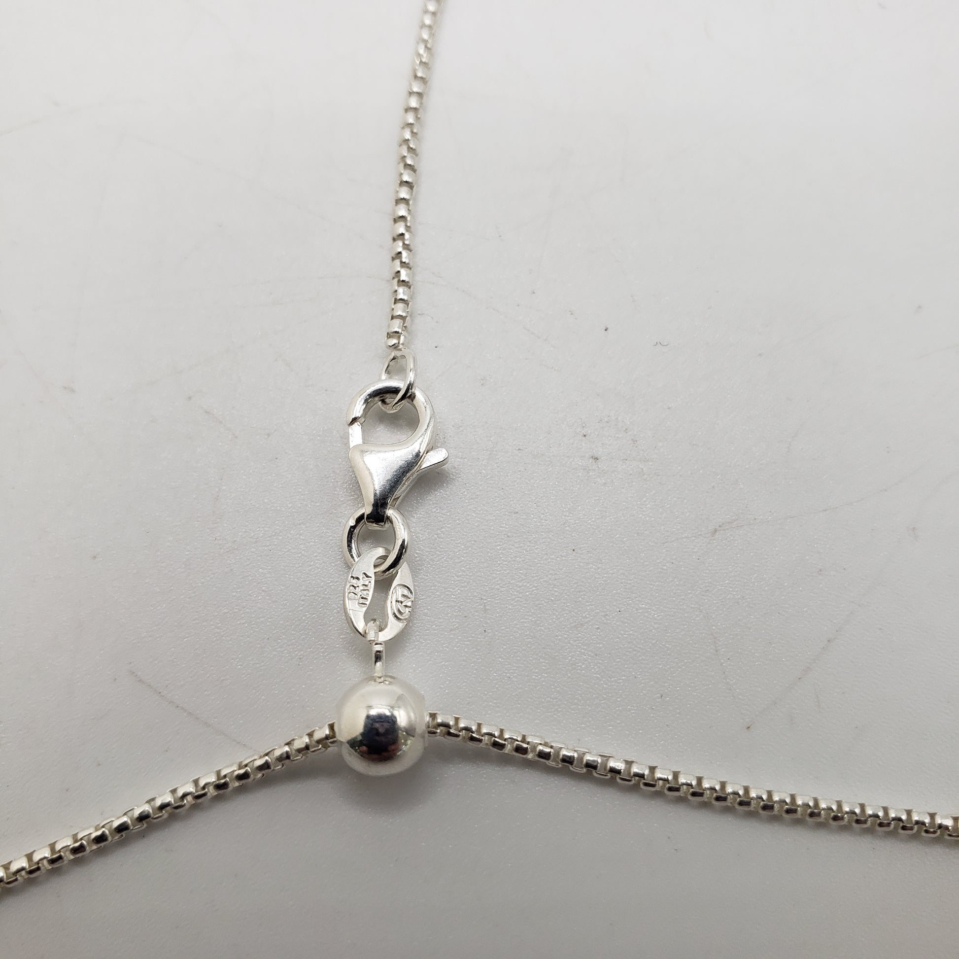 24in Sterling Silver Small Box Chain Adjustable.