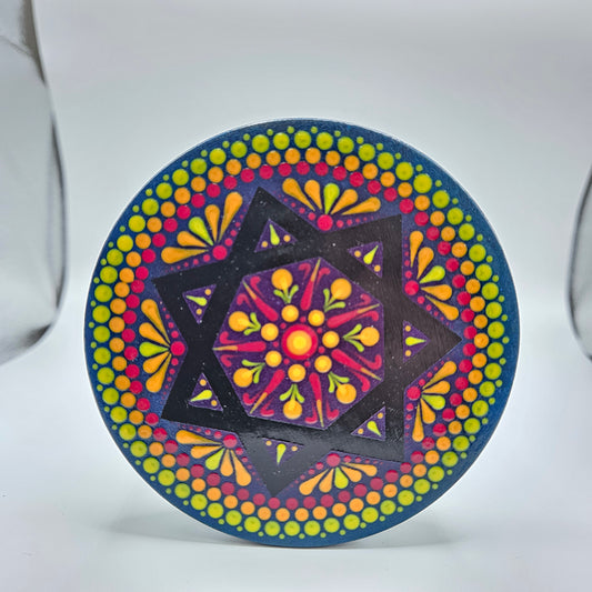 24oz Rainbow Color Septagram Jar BDJ.