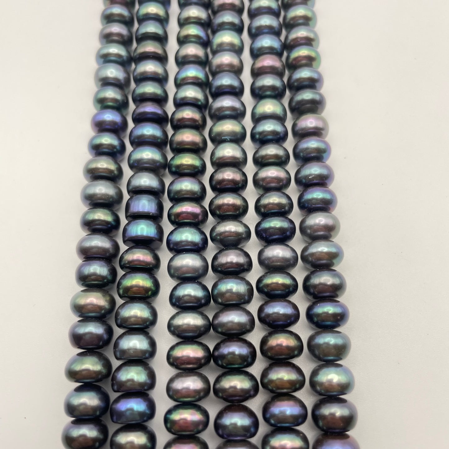 8mm Peacock Pearl Rondell Strand