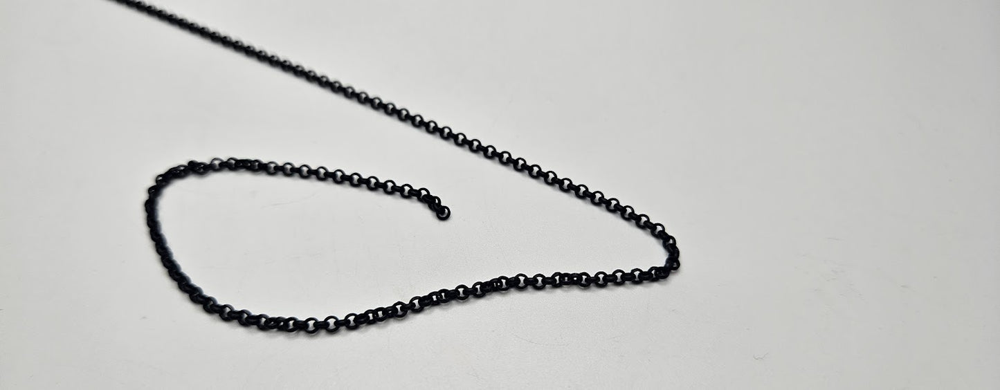 2mm Black Rolo Chain.