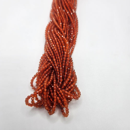 2mm Carnelian Faceted Strand.