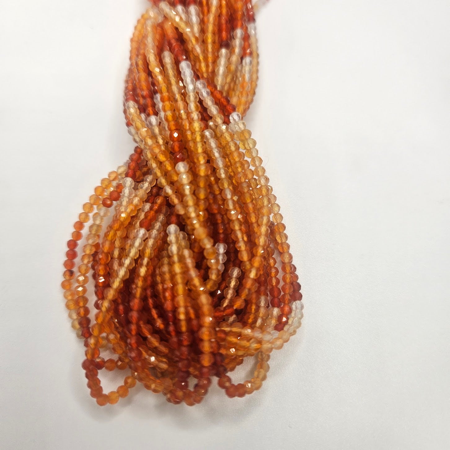 2mm Carnelian Ombre Faceted Strand.