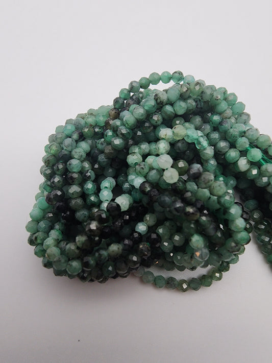 2mm Emerald Faceted Ombre Shaded Bead Strand. 