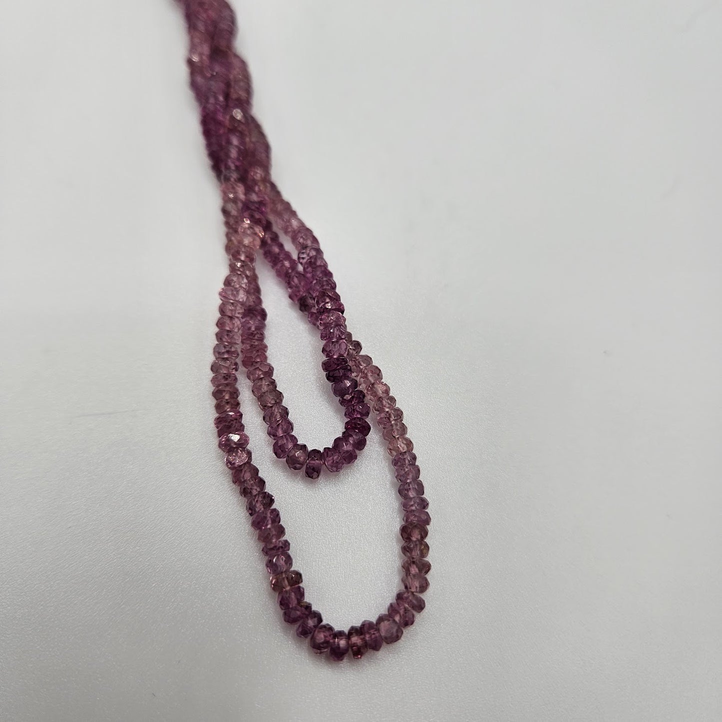 2mm Malaya Garnet Faceted Strand.