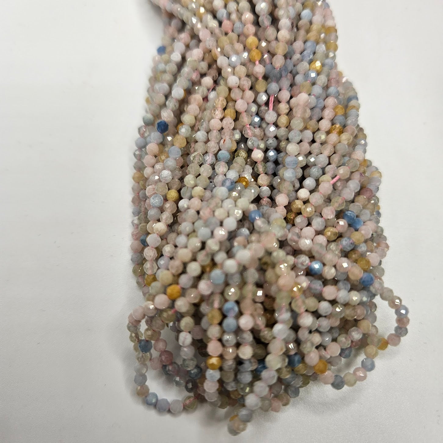 2mm Multi-Color Aquamarine Faceted Strand.