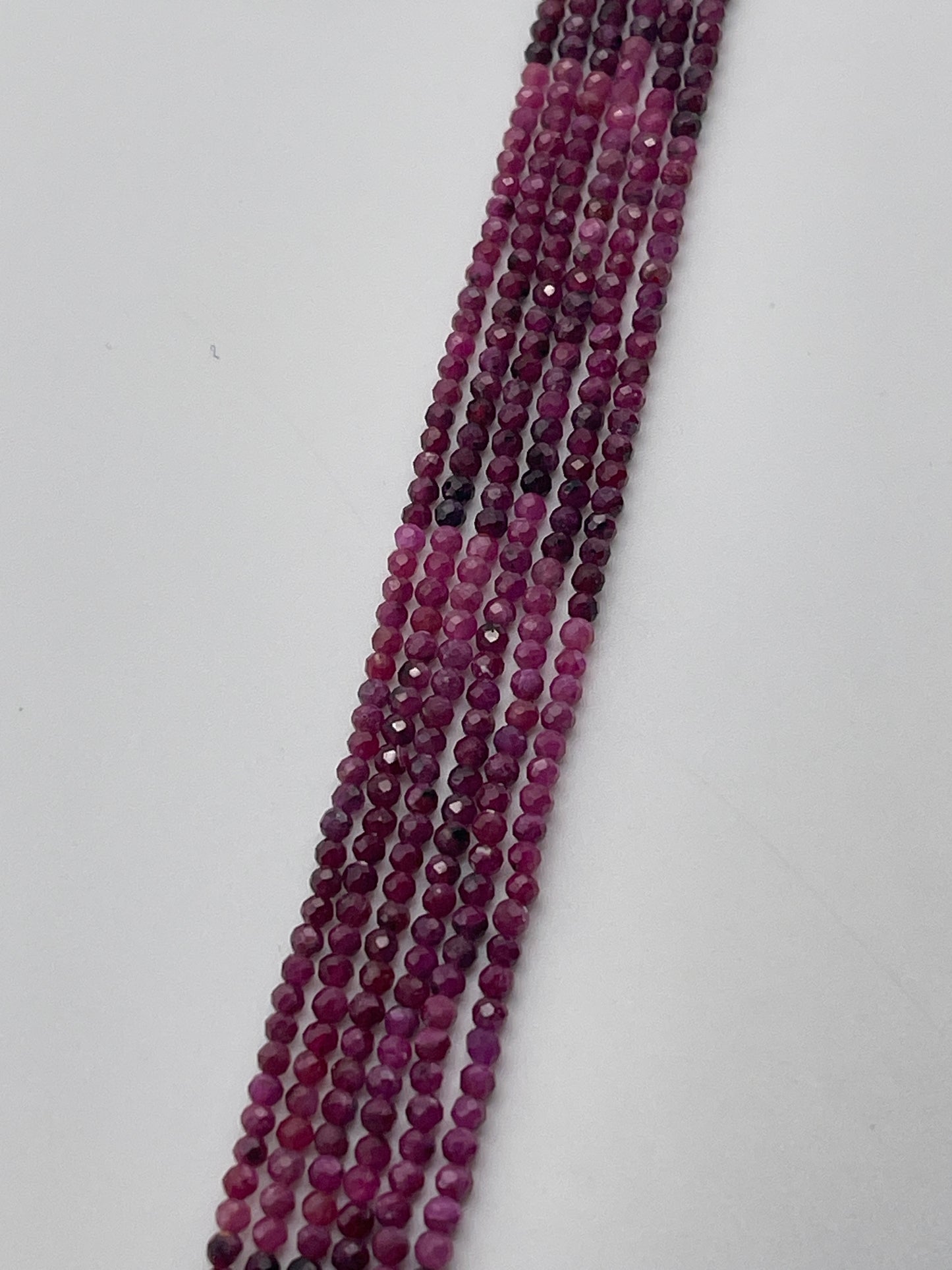 2mm Ruby Faceted Round AA Ombré Bead Strand.
