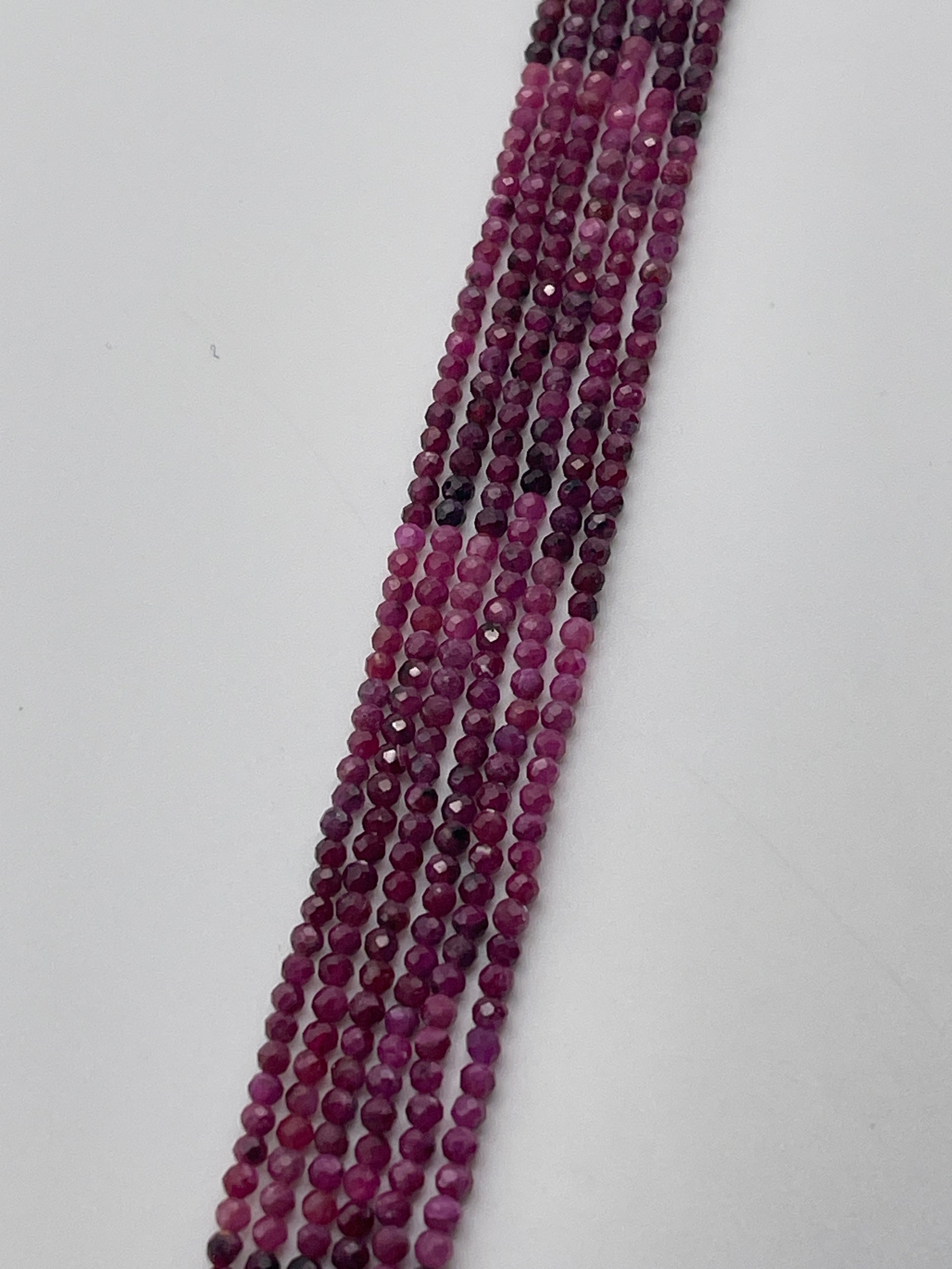 2mm Ruby Faceted Round AA Ombré Bead Strand.