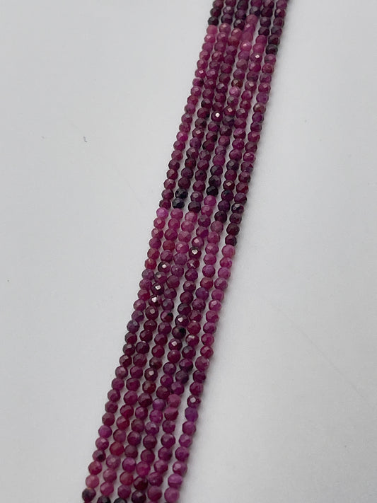 2mm Ruby Faceted Round AA Ombré Bead Strand.