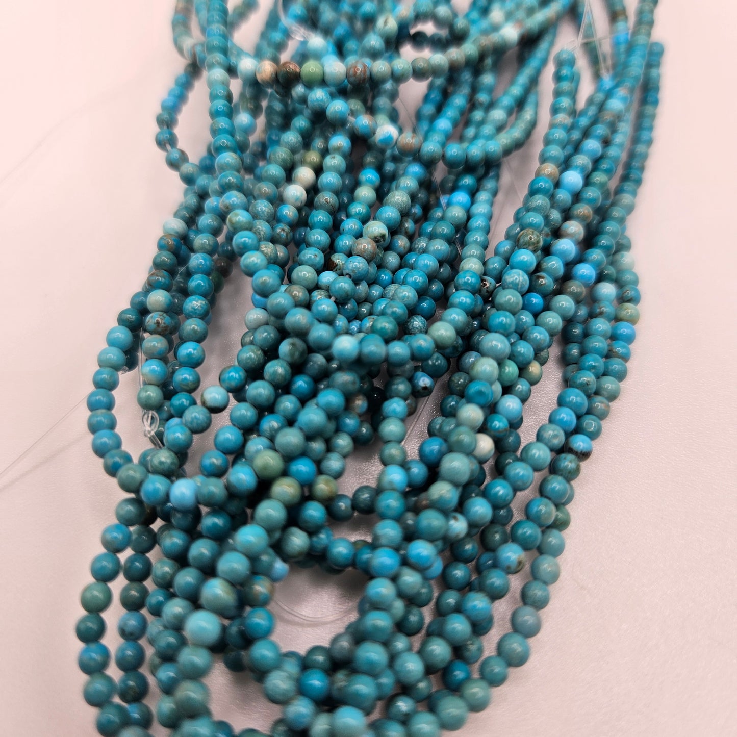 2mm Turquoise Round Bead Strand.
