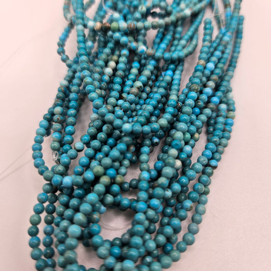 2mm Turquoise Round Bead Strand.