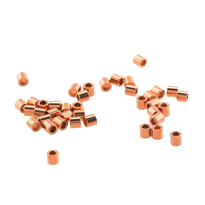 2x2mm Copper Crimp Beads.
