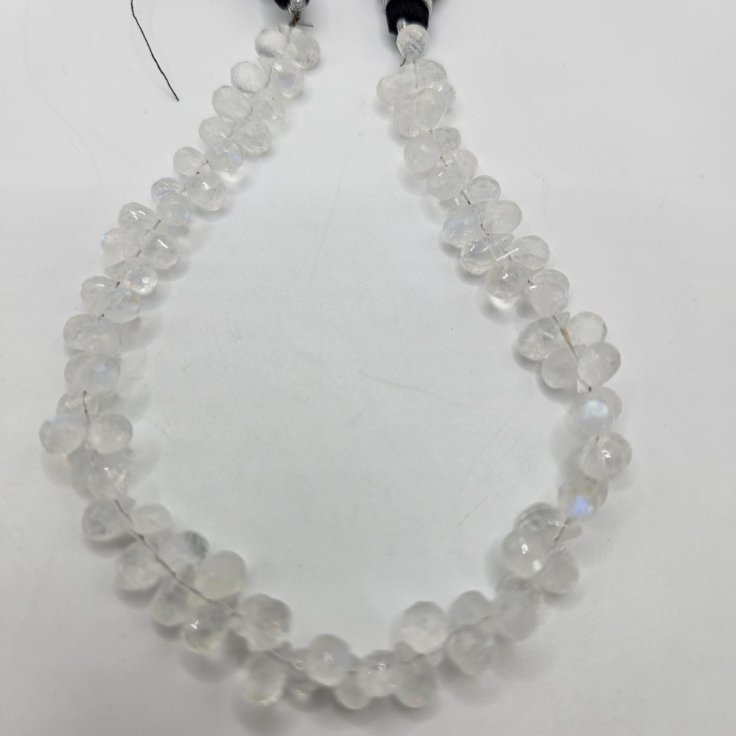 2x4mm Faceted Moonstone Briolette Top Drill Bead Strand.