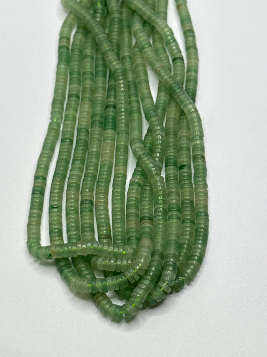 2x4mm Green Aventurine Rondell Beads.