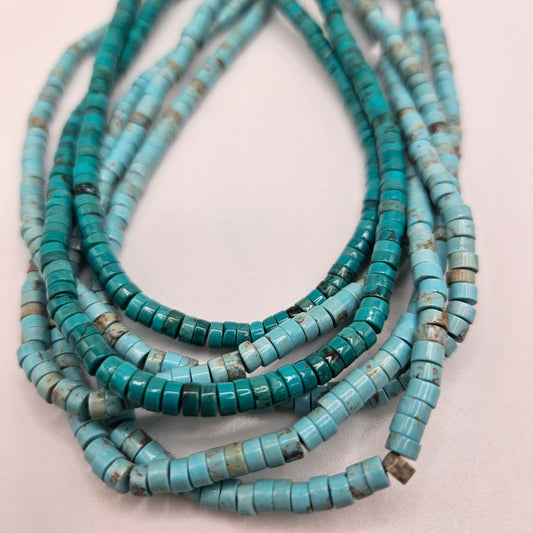 2x4mm Turquoise Rondelle Bead Strand.