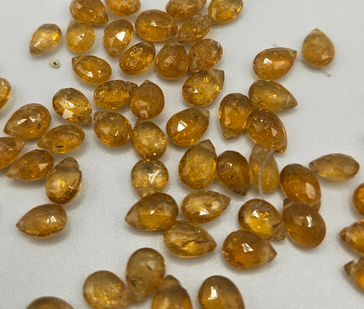2x5mm Faceted Orange Tourmaline Top Drill Single Bead.