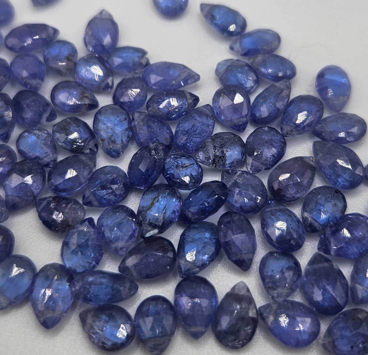 2x5mm Faceted Tanzanite Top Drill Single Bead.