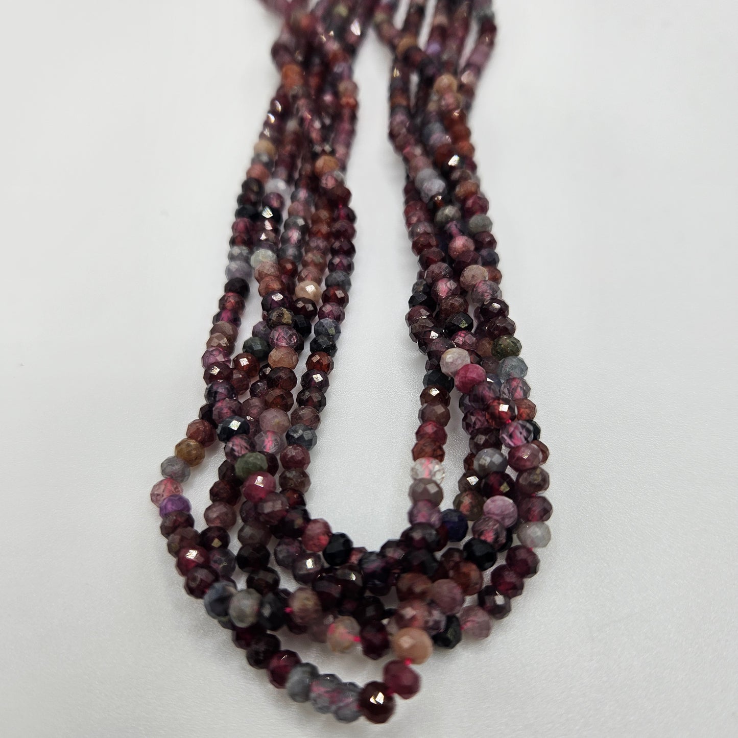 3-4mm Mixed Spinel Faceted Rondelle Bead Strand.