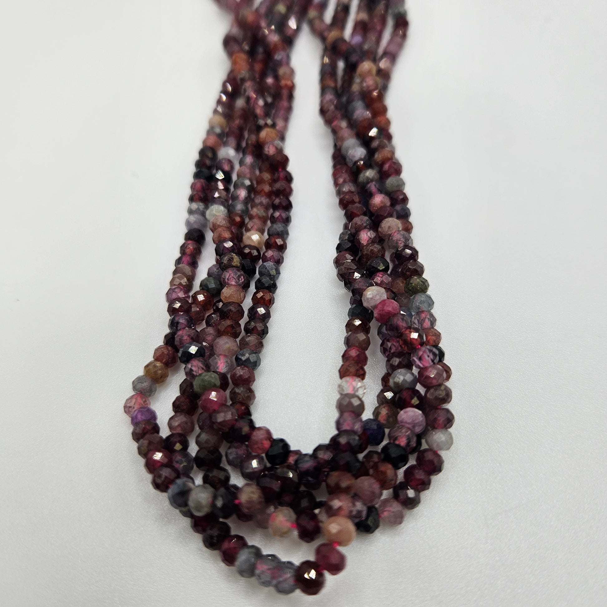 3-4mm Mixed Spinel Faceted Rondelle Bead Strand.