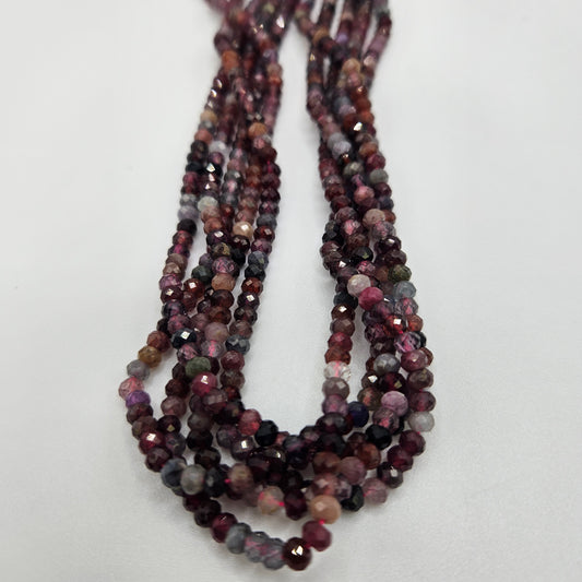 3-4mm Mixed Spinel Faceted Rondelle Bead Strand.