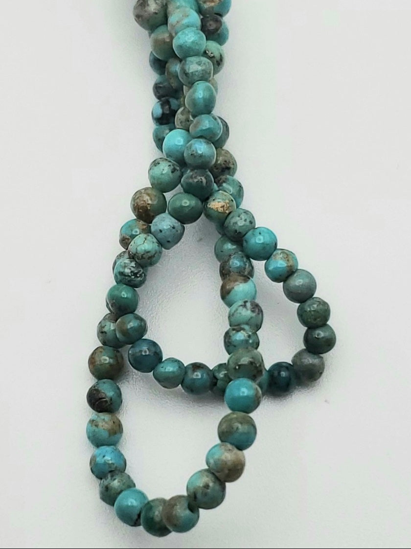 3.5mm Turquoise Round Bead Strand.