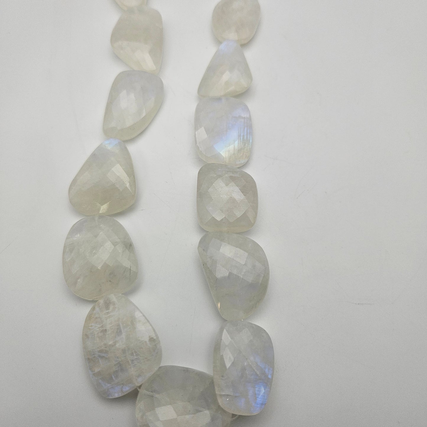 30mm Faceted Extra Large Moonstone Bead Strand.