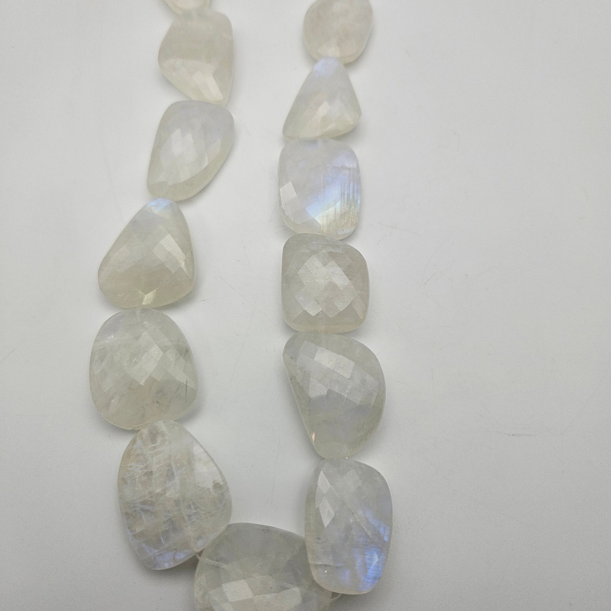 30mm Faceted Extra Large Moonstone Bead Strand.