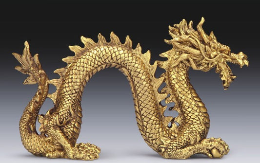 Dragon Statuette Gold Colored