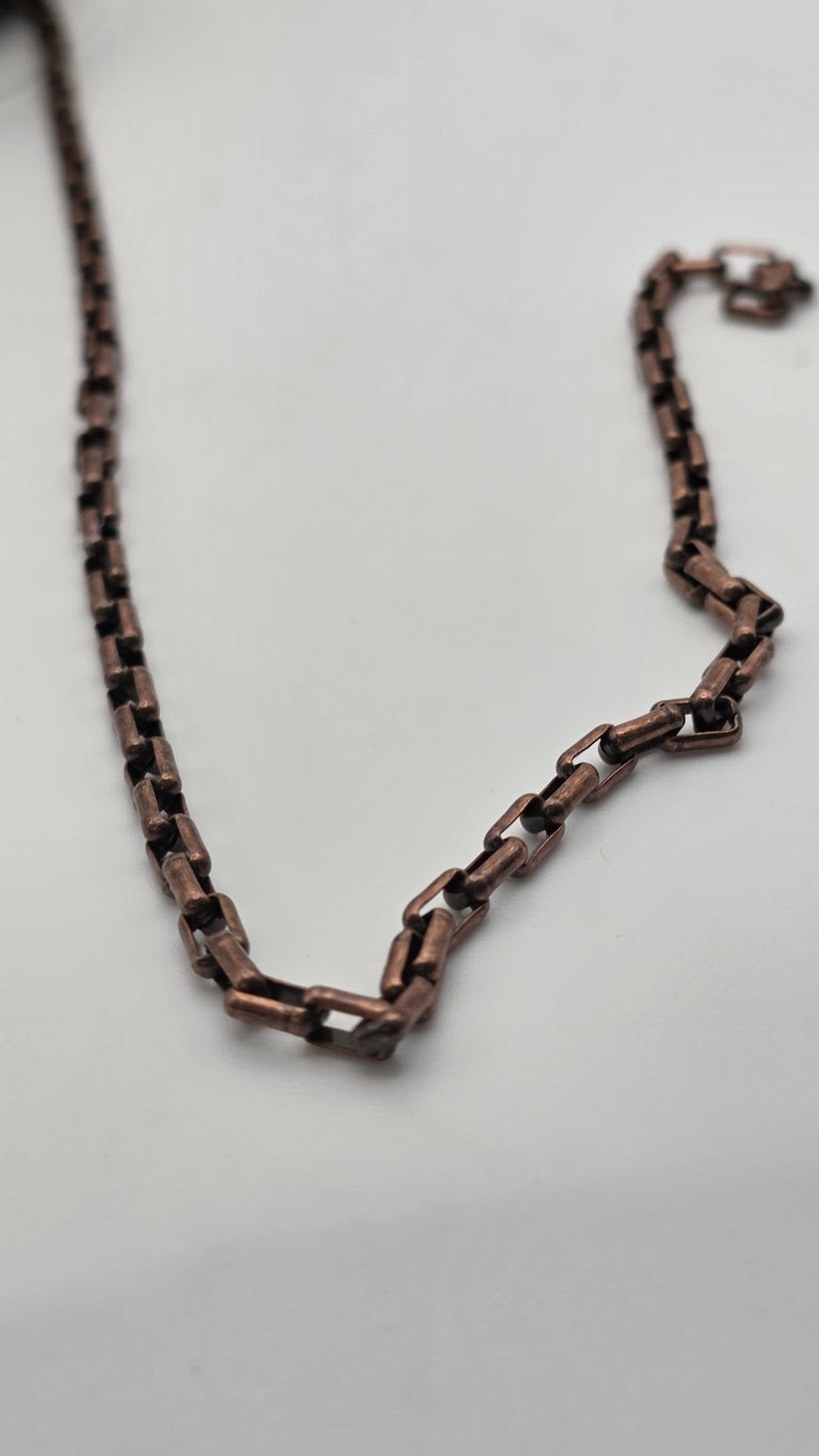 3mm Antique Copper Rectangle Rolo Chain By The Foot.