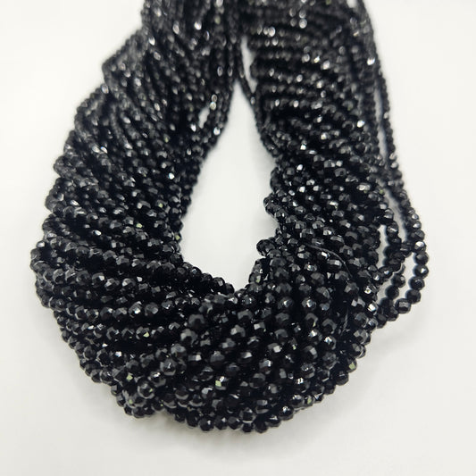3mm Black Onyx Faceted Bead Strand.