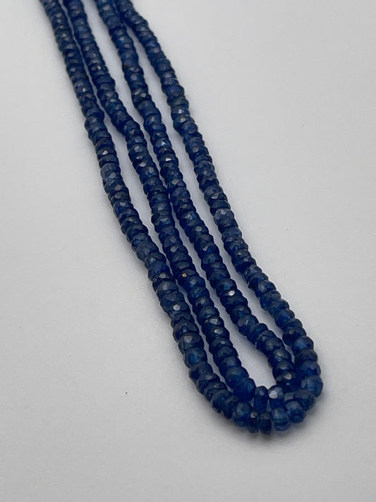 3mm Blue Sapphire Faceted Rondell AAA.