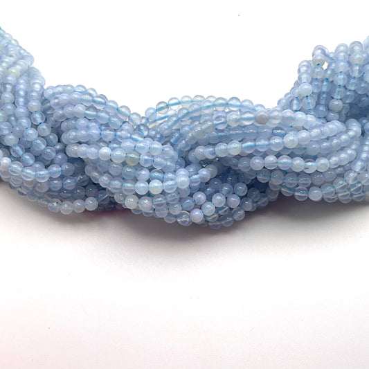 3mm Chalcedony Round Smooth Strand.