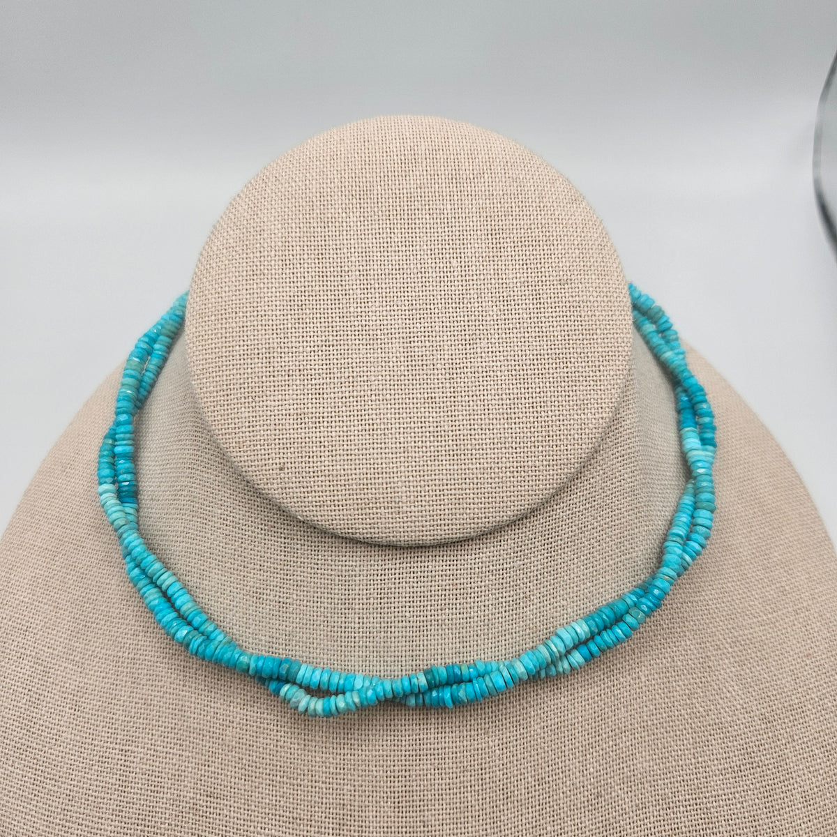 3mm Faceted Turquoise Rondelle Bead Strand.