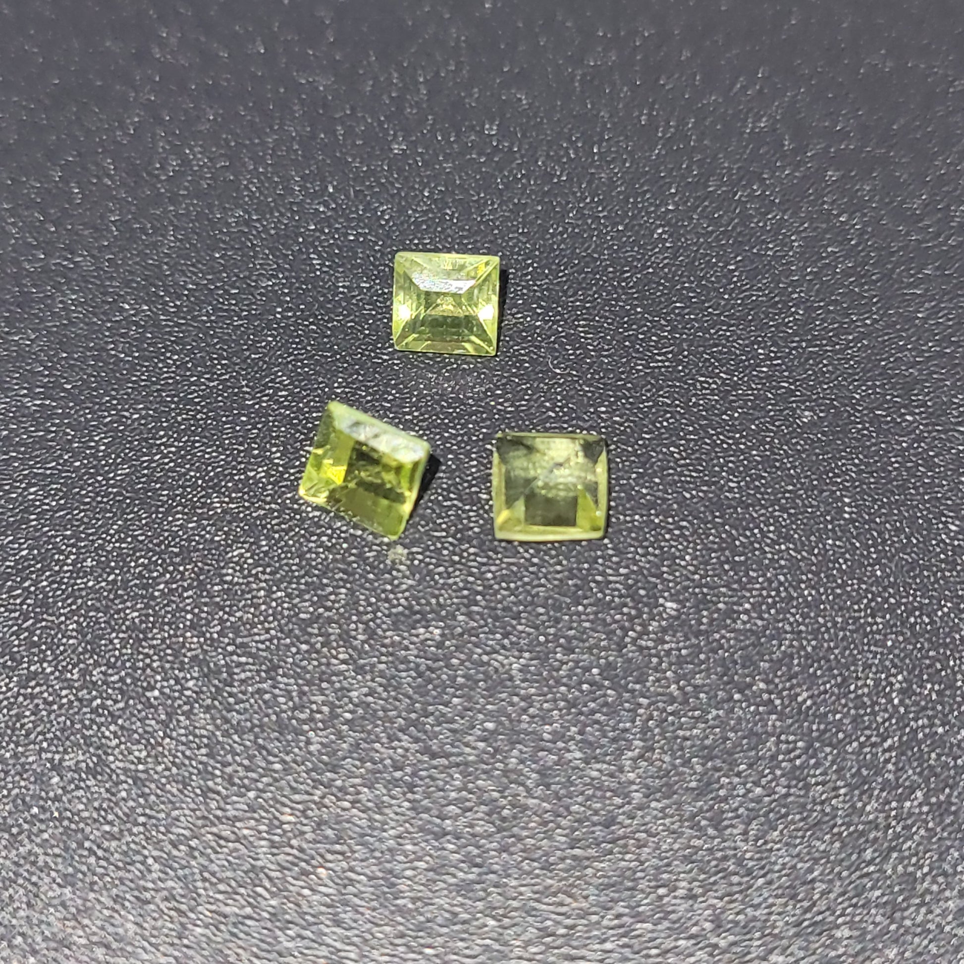 3mm Peridot Princess Cut Sold Individually.