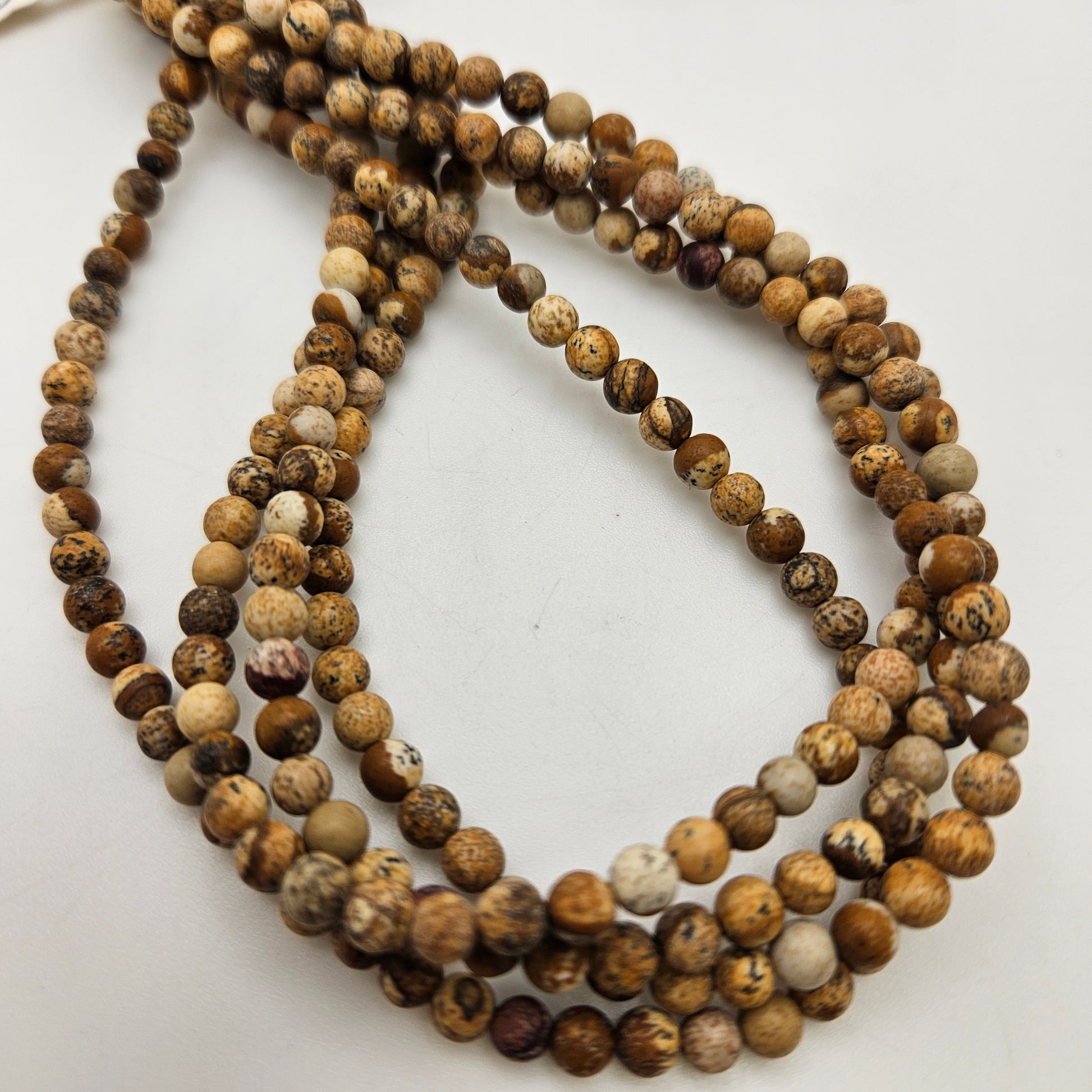 3mm Picture Jasper Round Bead Strand.