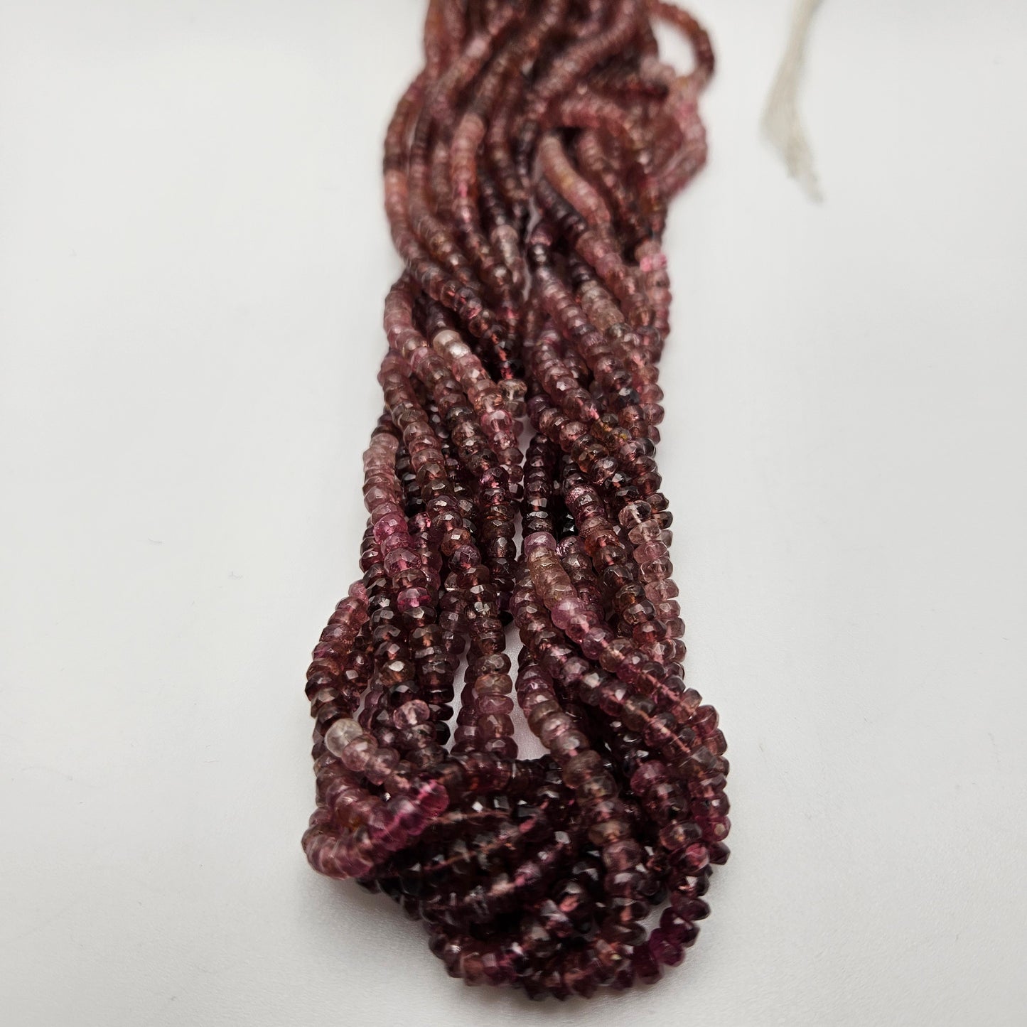 3mm Pink Spinel Faceted Rondelle Bead Strand.