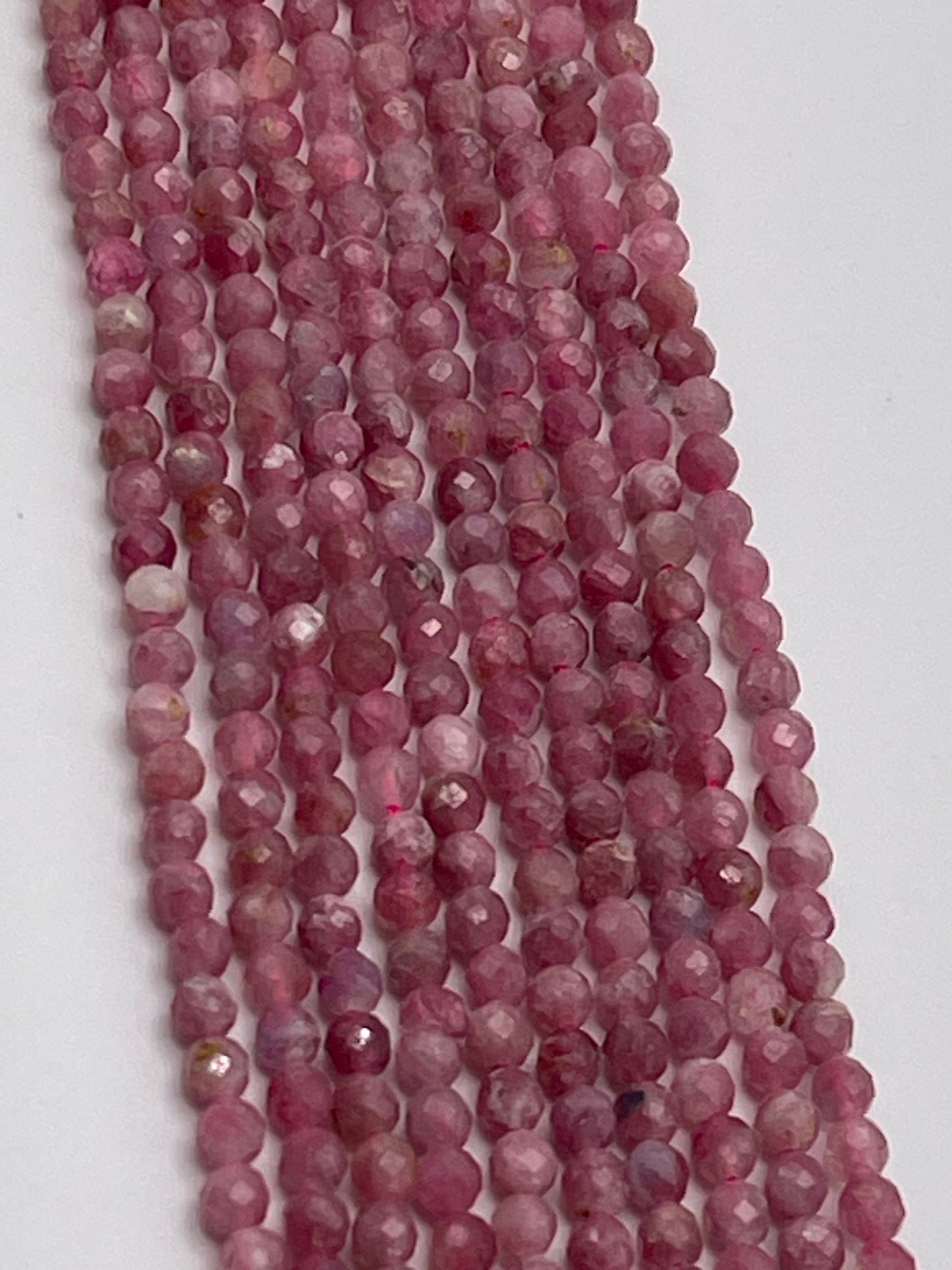 3mm Pink Tourmaline Faceted Round.