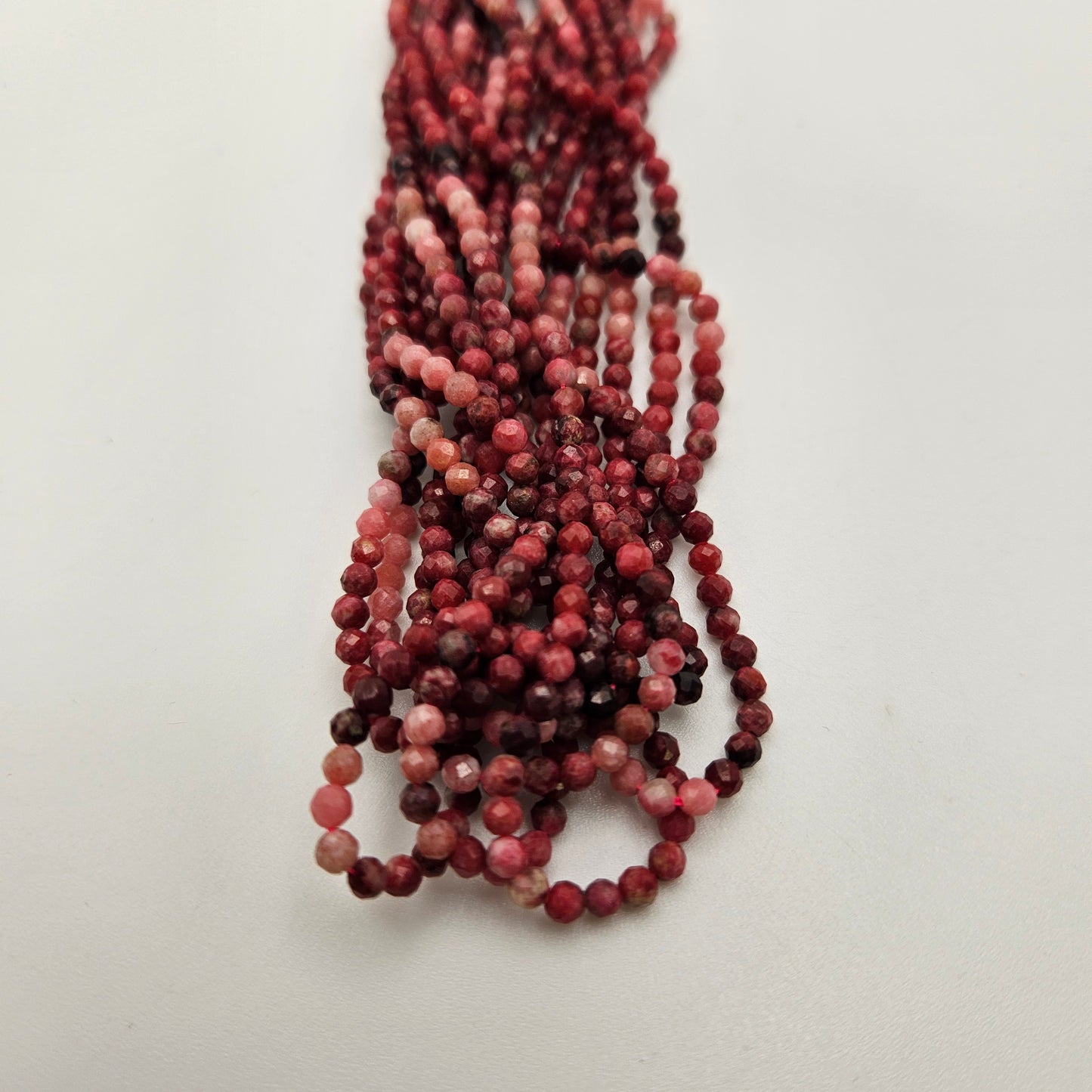 3mm Rhodonite Faceted Bead Strand.