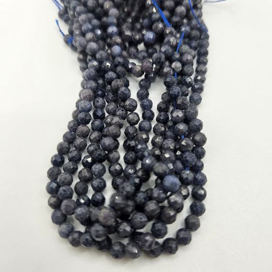 3mm Sapphire Faceted Round Bead Strand.