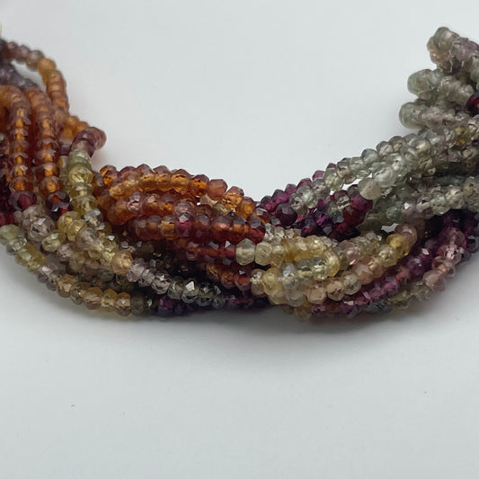 3mm Tundra Sapphire Rondelle Faceted Bead Strand.