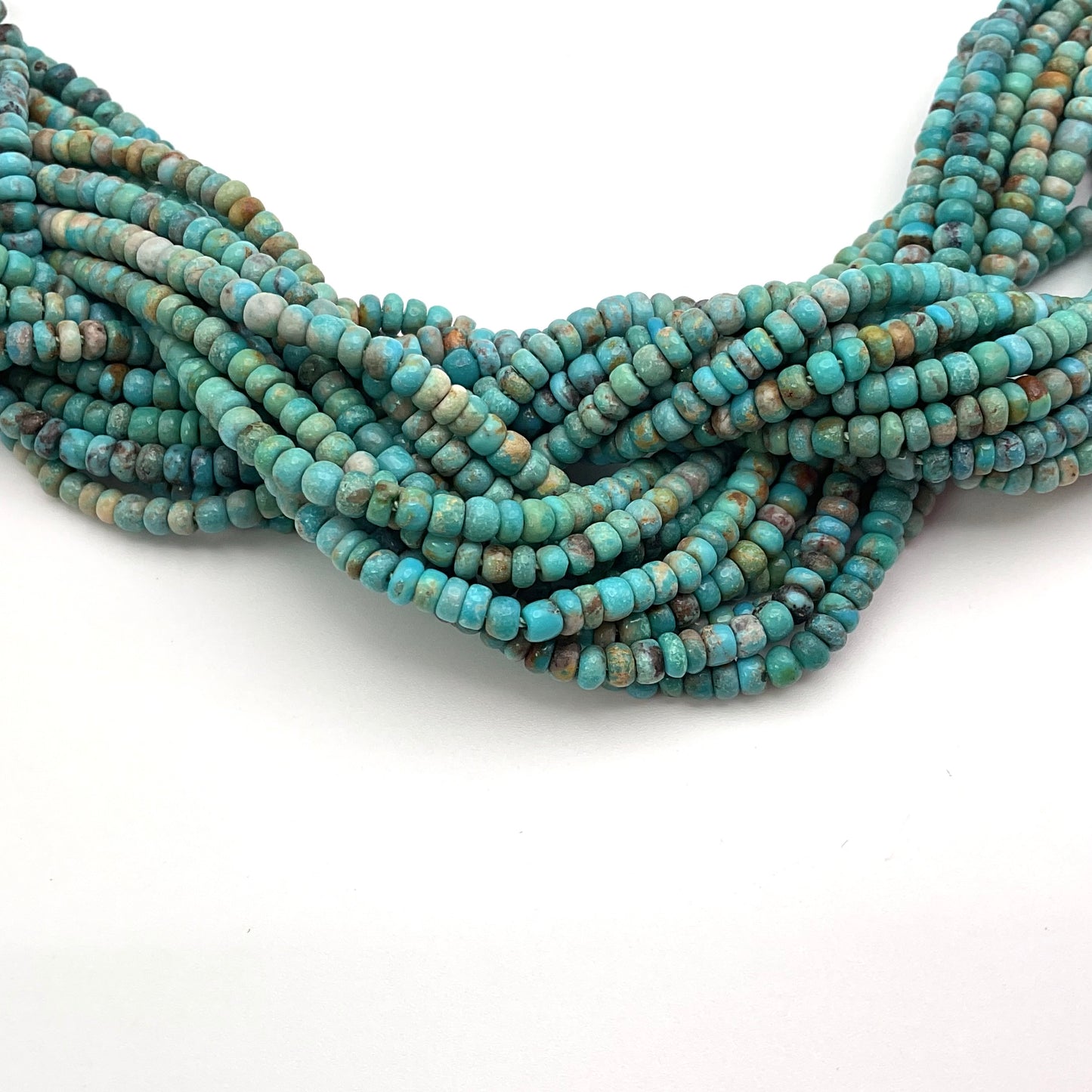 3mm Turquoise Rondelle Smooth Bead strand.