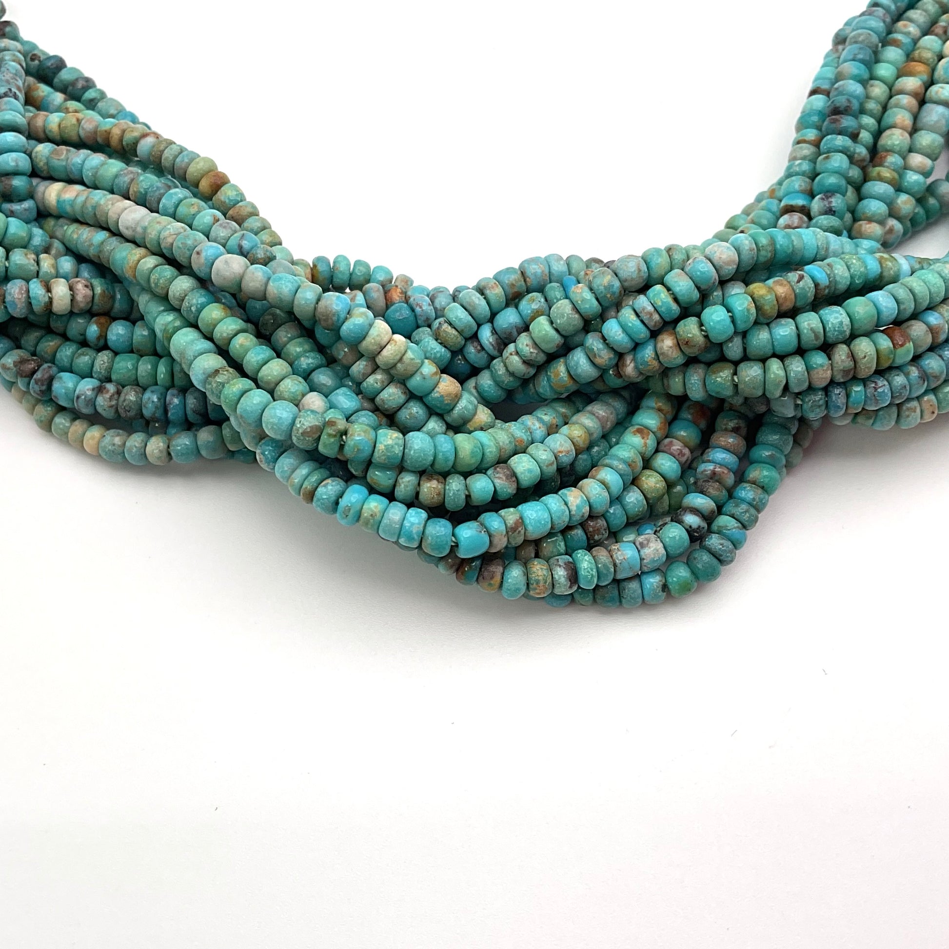3mm Turquoise Rondelle Smooth Bead strand.