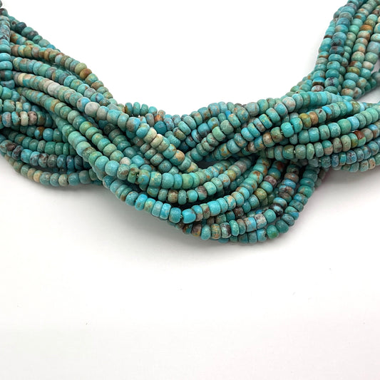 3mm Turquoise Rondelle Smooth Bead strand.