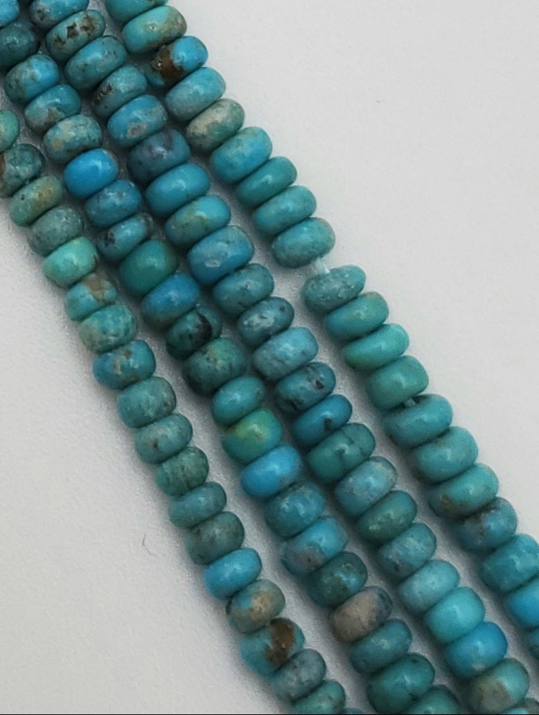 3mm Turquoise Rondelle Bead Strand.