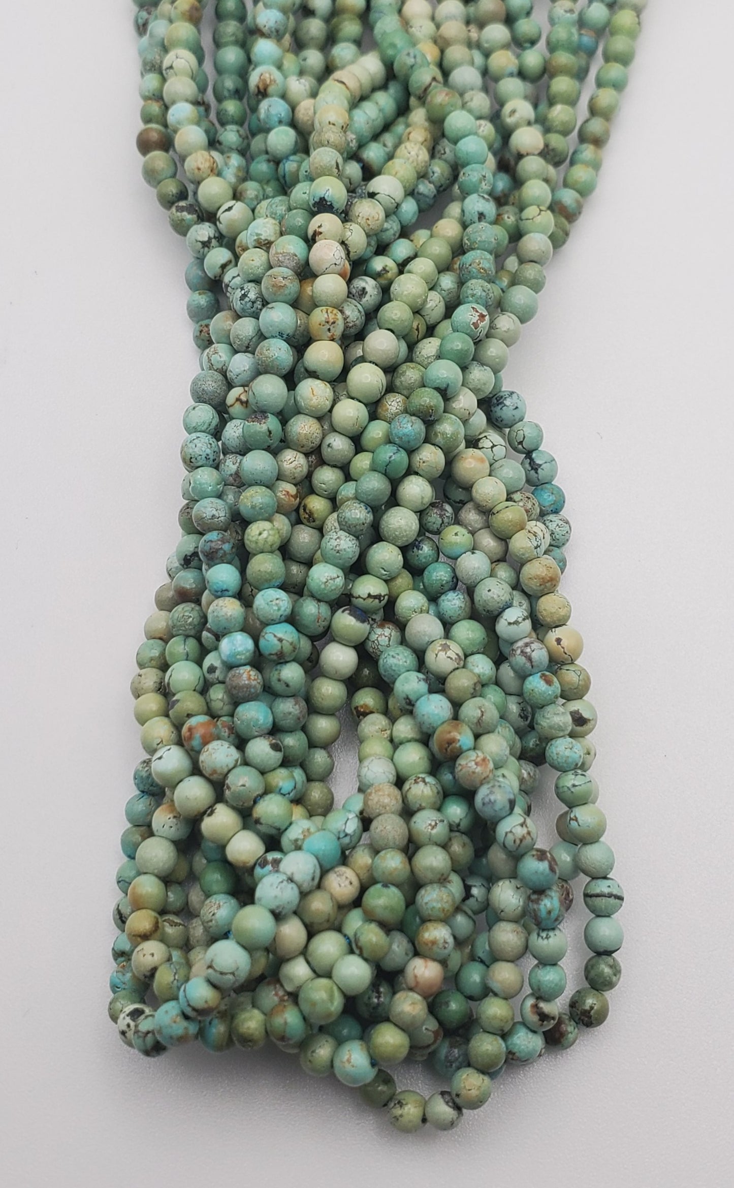 3mm Turquoise Round Bead Strand.
