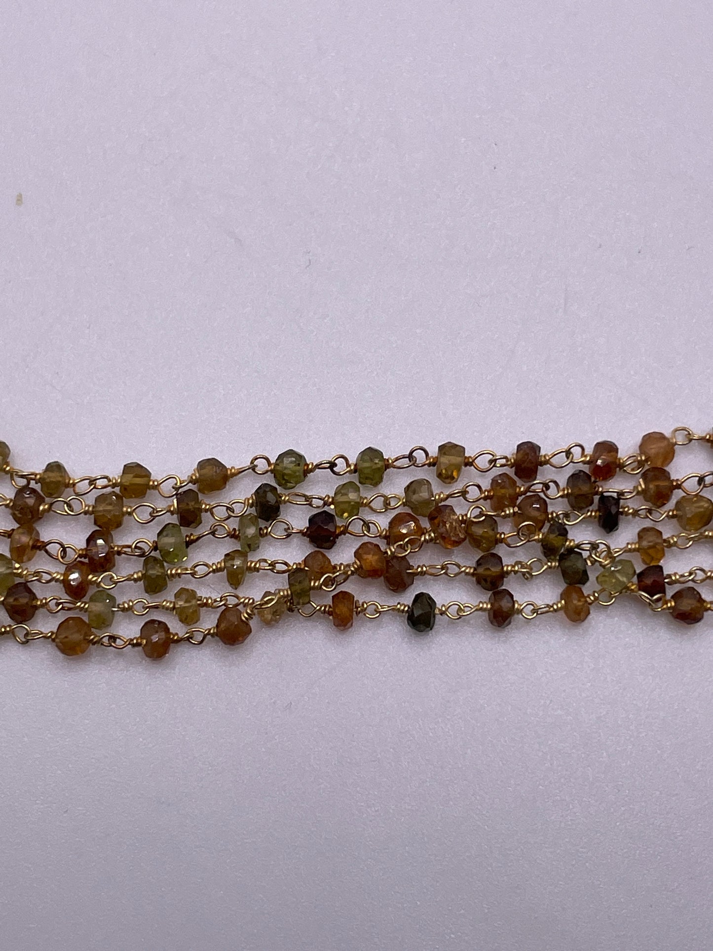 3mm Petroleum Tourmaline Gold Plated Chain.