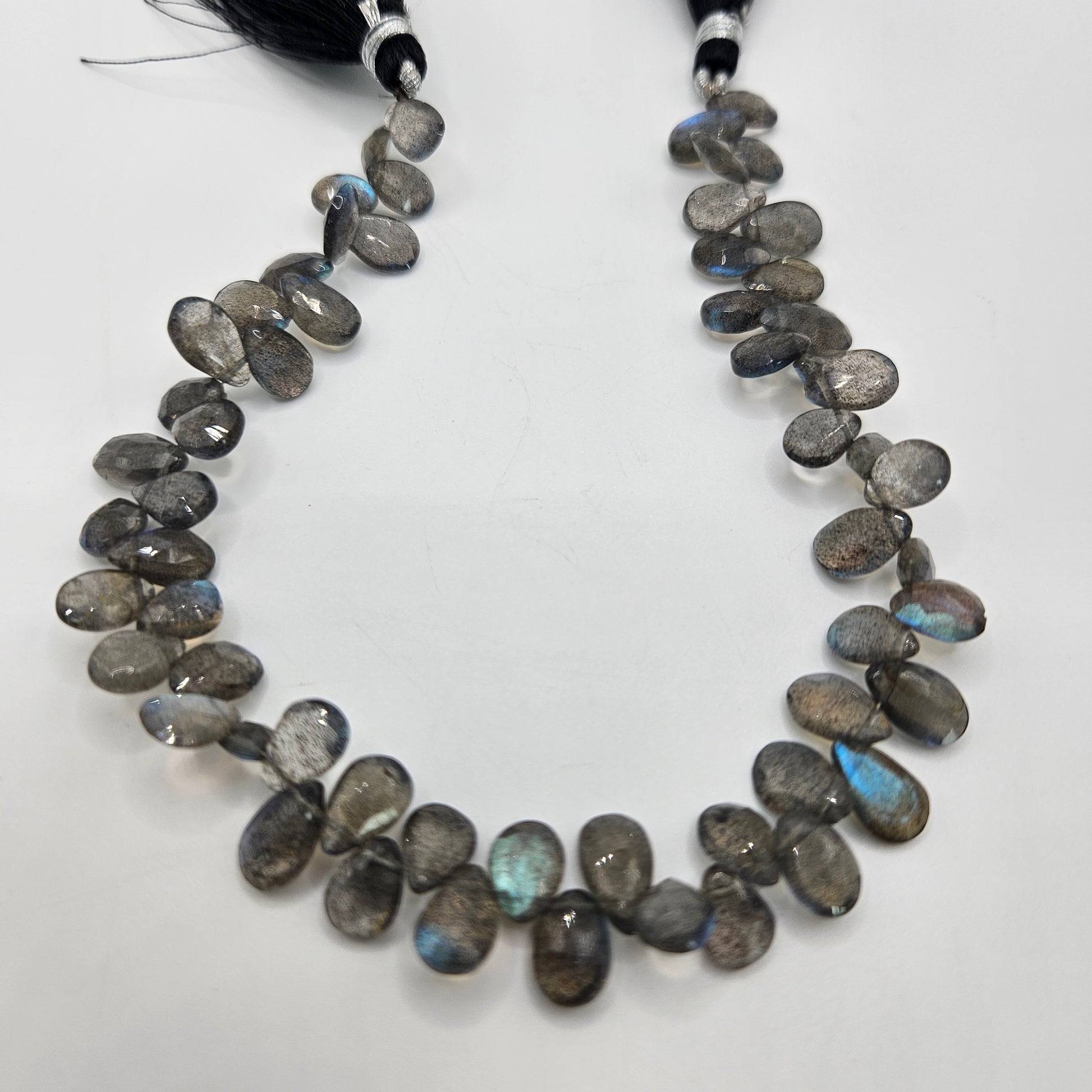 3x6mm Faceted Labradorite Top Drill Bead Strand.