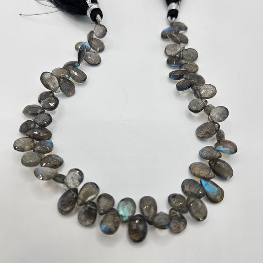 3x6mm Faceted Labradorite Top Drill Bead Strand.