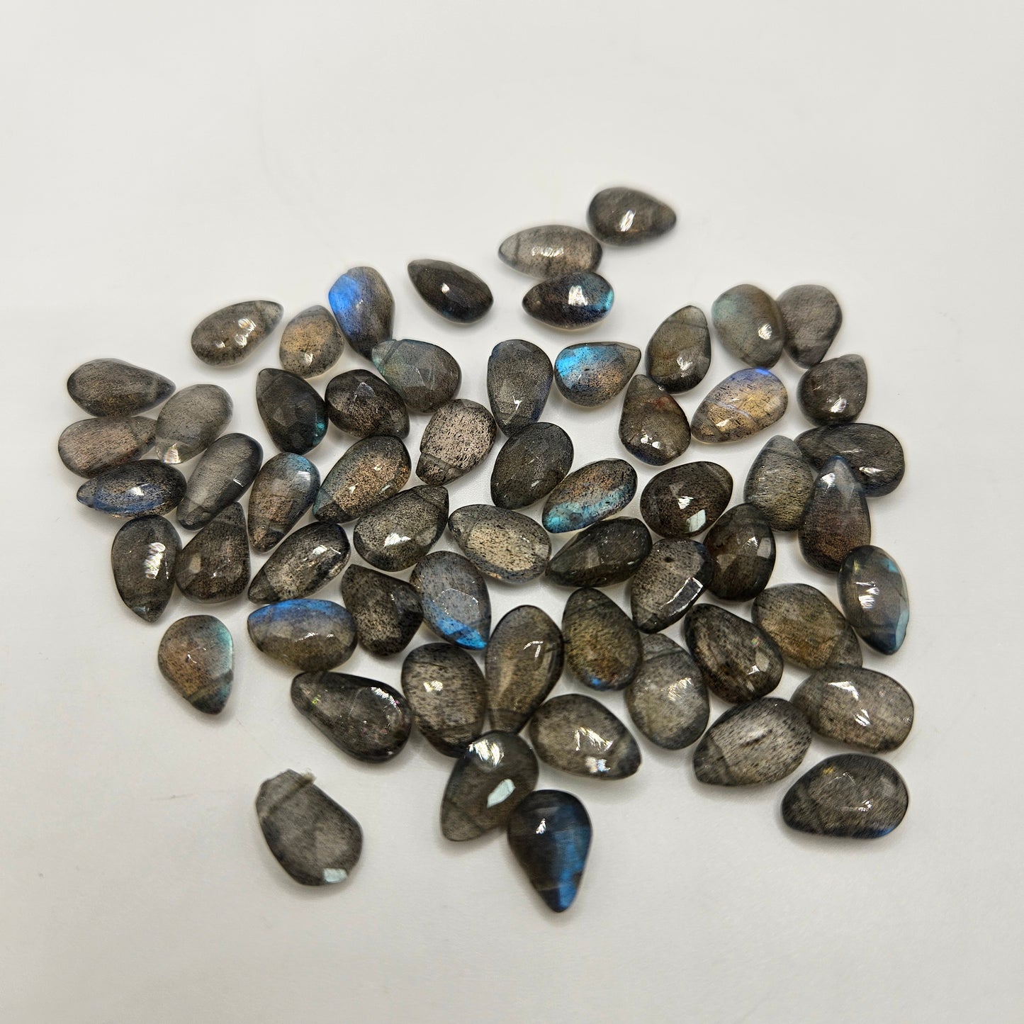 3x6mm Faceted Labradorite Top Drill Single Bead.